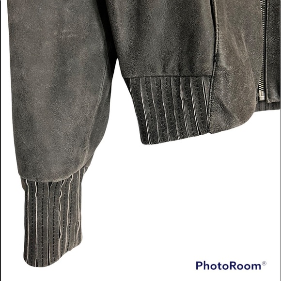 Vintage Cigno Nero Leather Suede Zip Up Jacket Gray Size Small - Picture 3 of 15